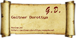 Geitner Dorottya névjegykártya